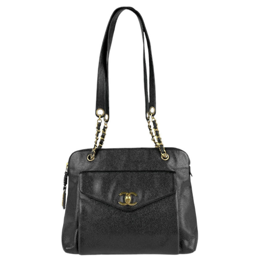 Chanel Black Leather Coco Mark