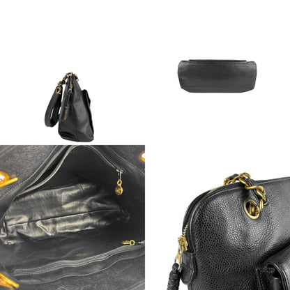 Chanel Black Leather Coco Mark