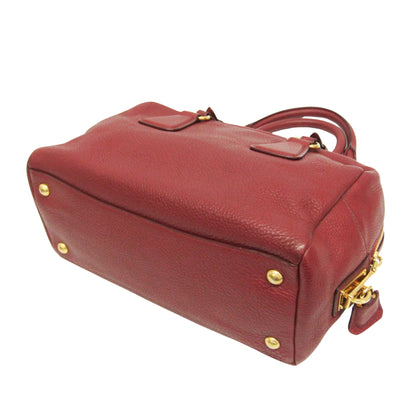 Prada Red Leather Boston