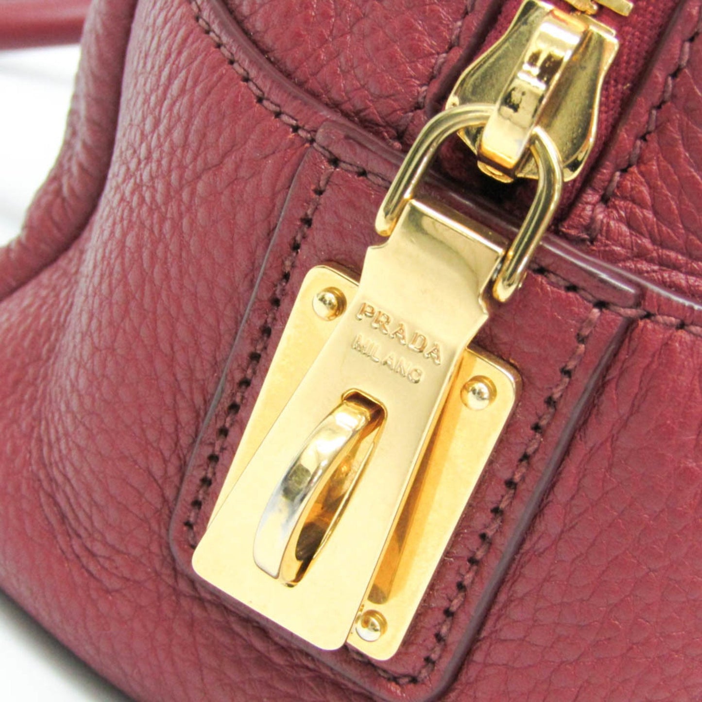 Prada Red Leather Boston