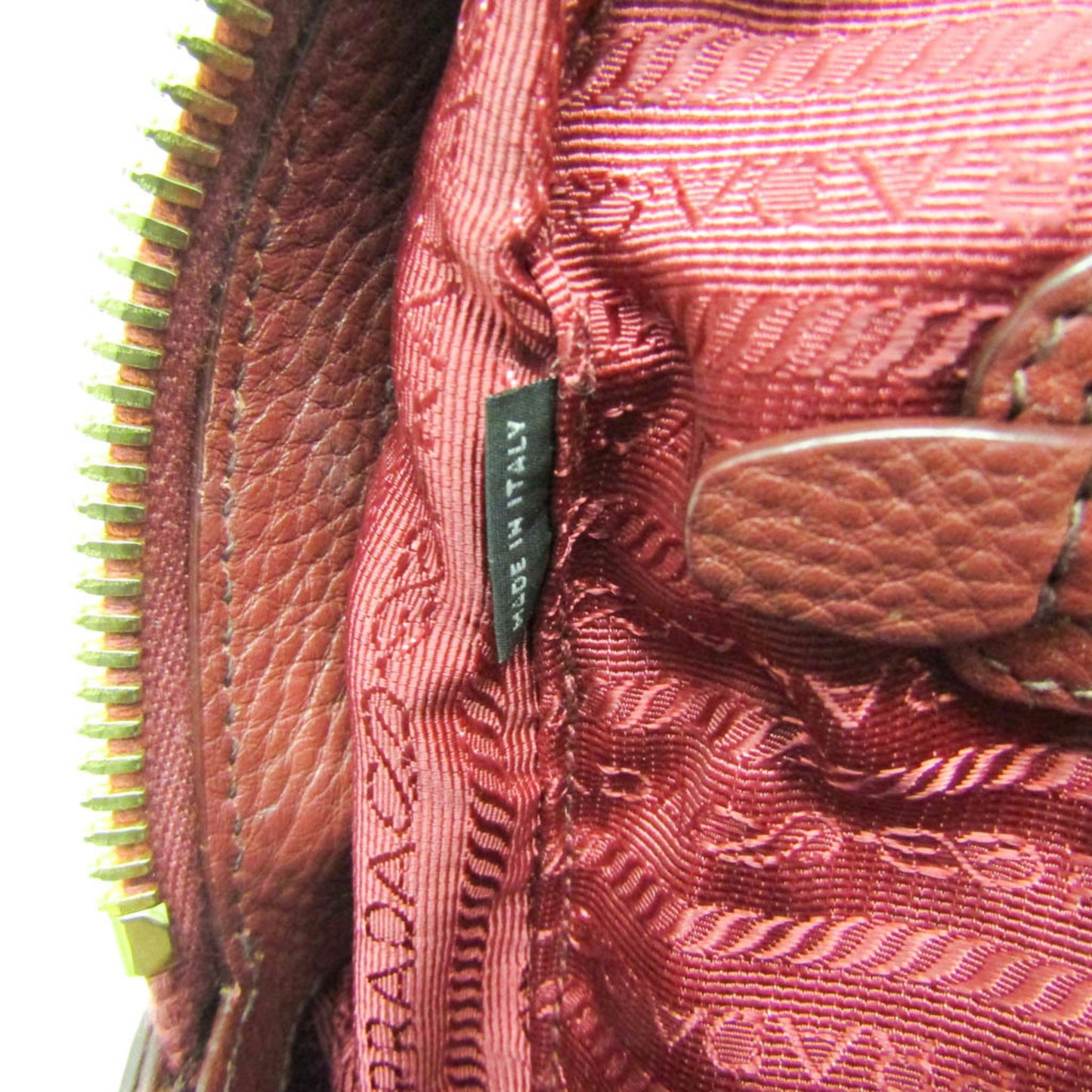 Prada Red Leather Boston