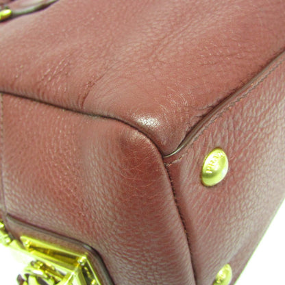 Prada Red Leather Boston