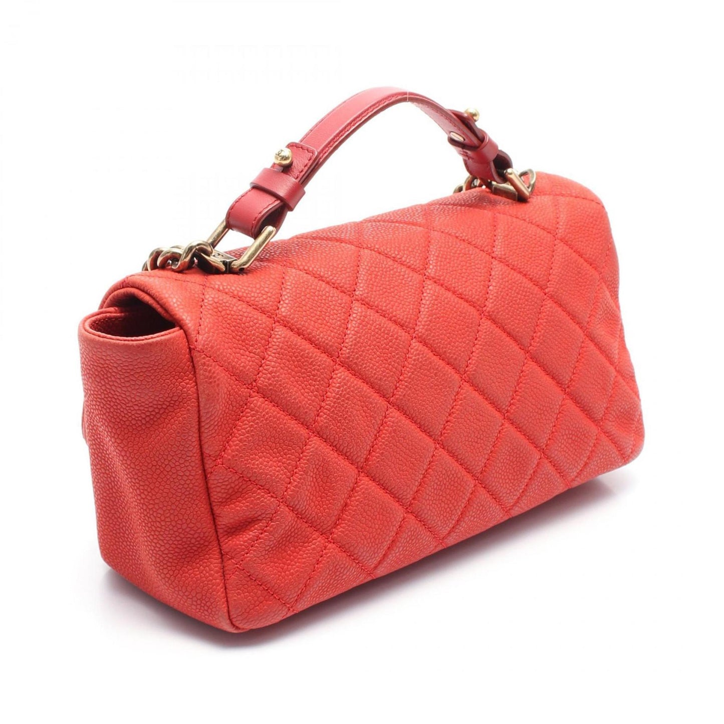 Chanel Red Leather Coco Handle