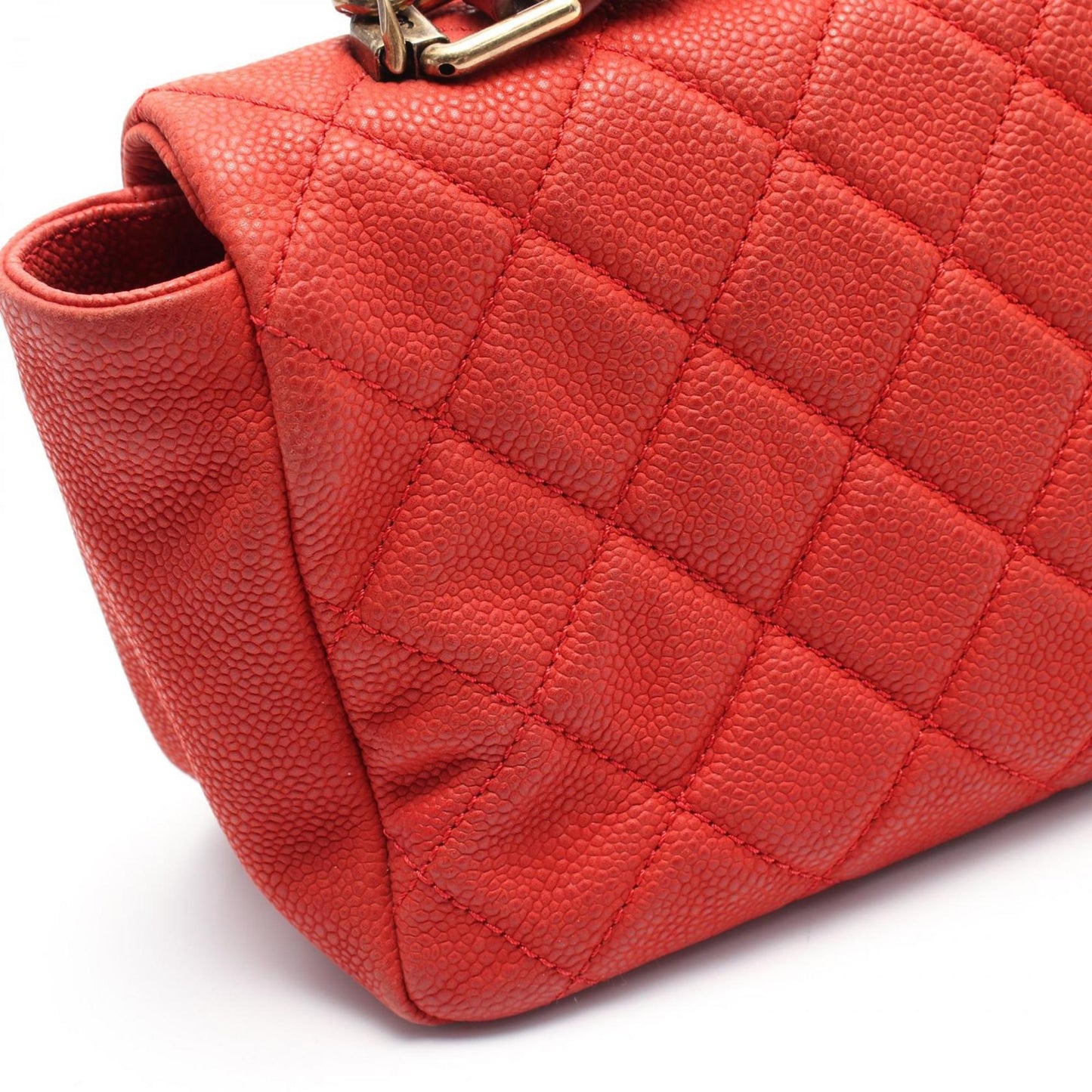 Chanel Red Leather Coco Handle