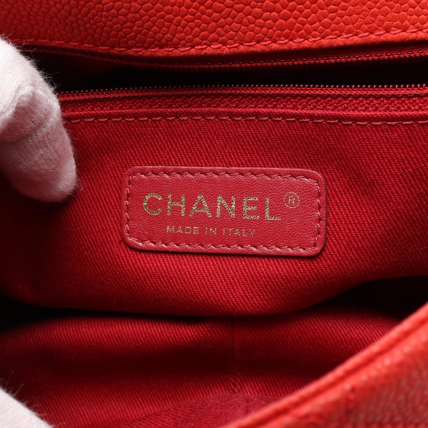 Chanel Red Leather Coco Handle