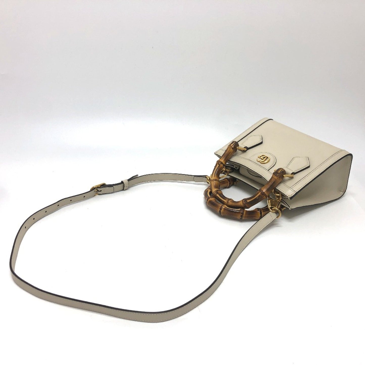Gucci White Leather Diana