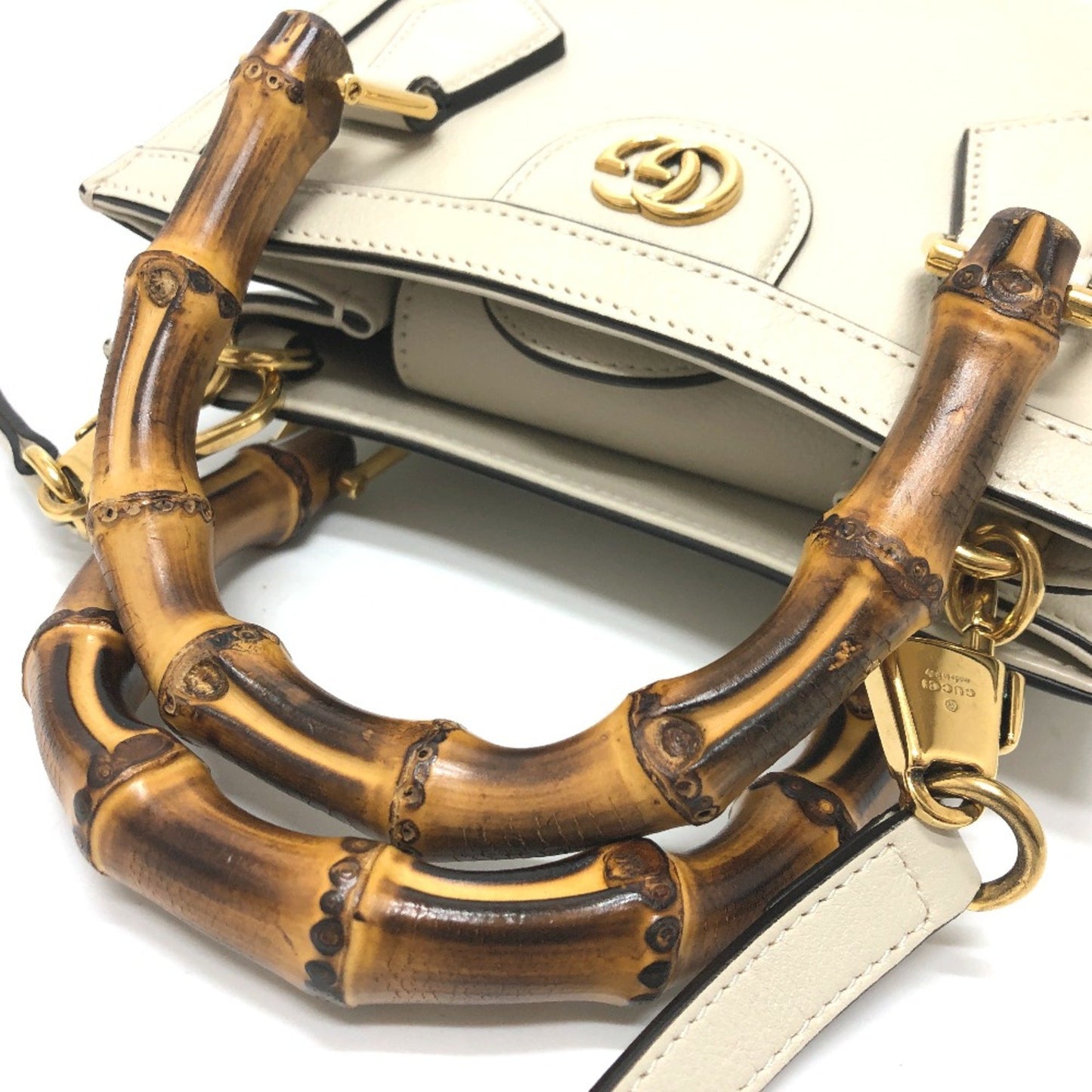 Gucci White Leather Diana