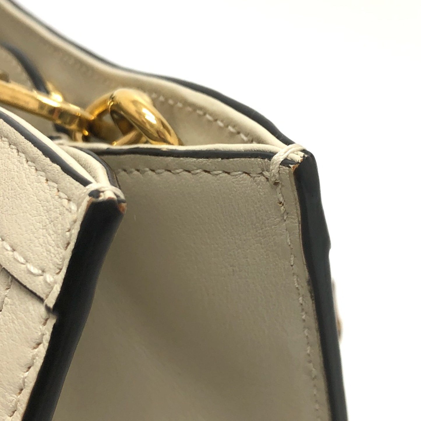 Gucci White Leather Diana