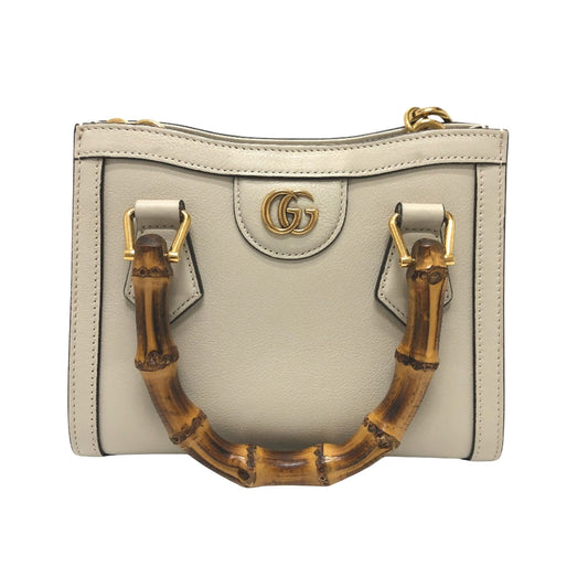 Gucci White Leather Diana