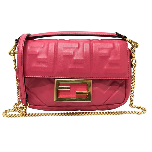 Fendi Pink Leather Baguette
