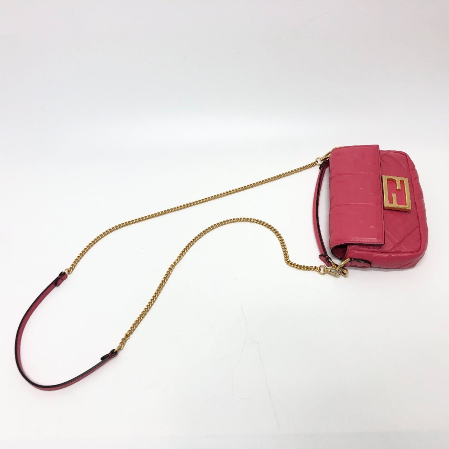 Fendi Pink Leather Baguette