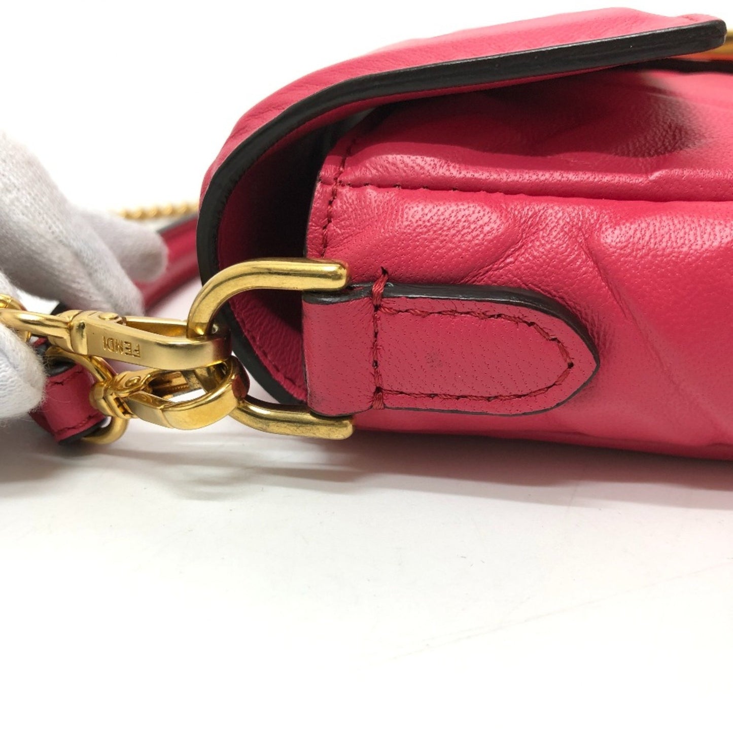 Fendi Pink Leather Baguette