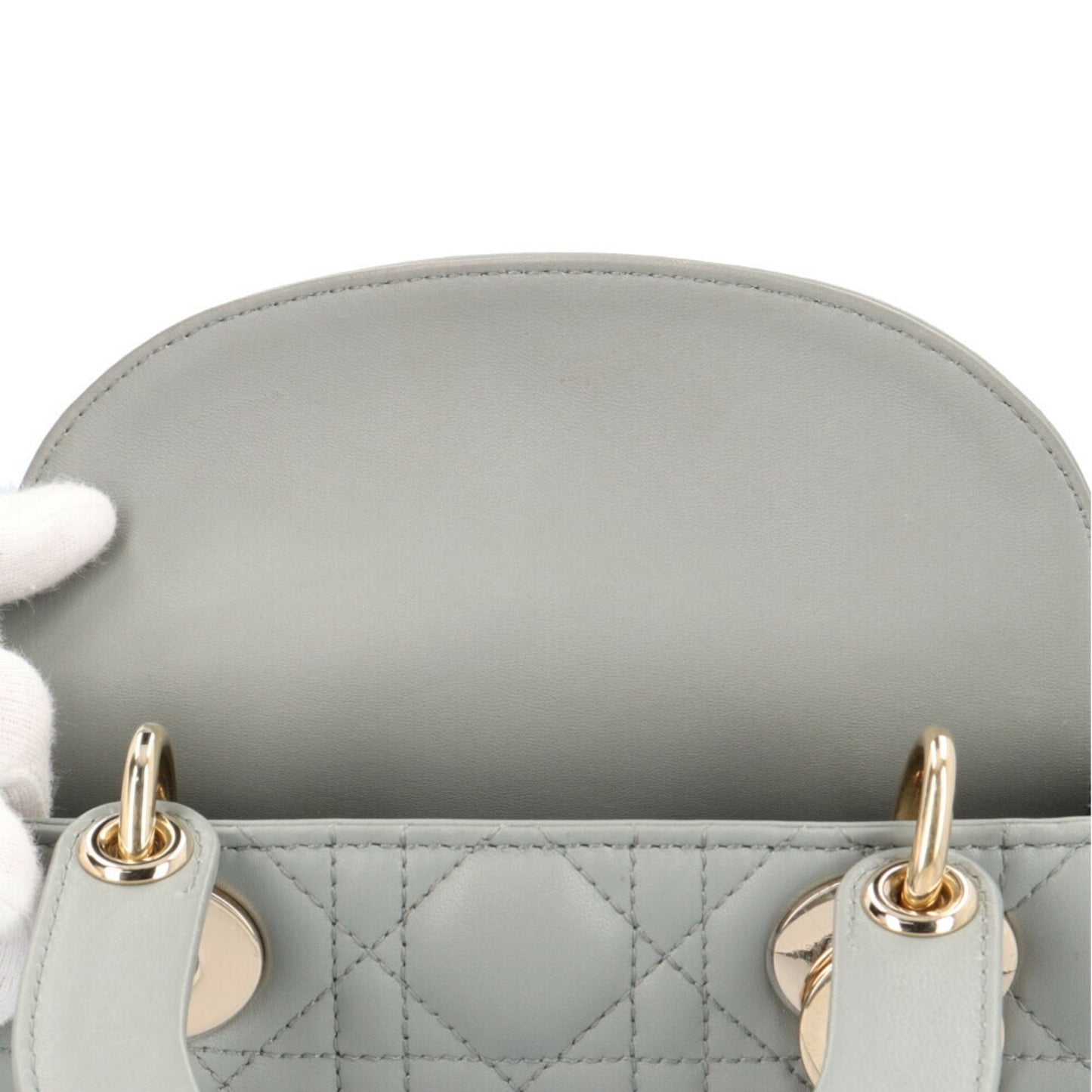Dior Gray Leather Lady Dior