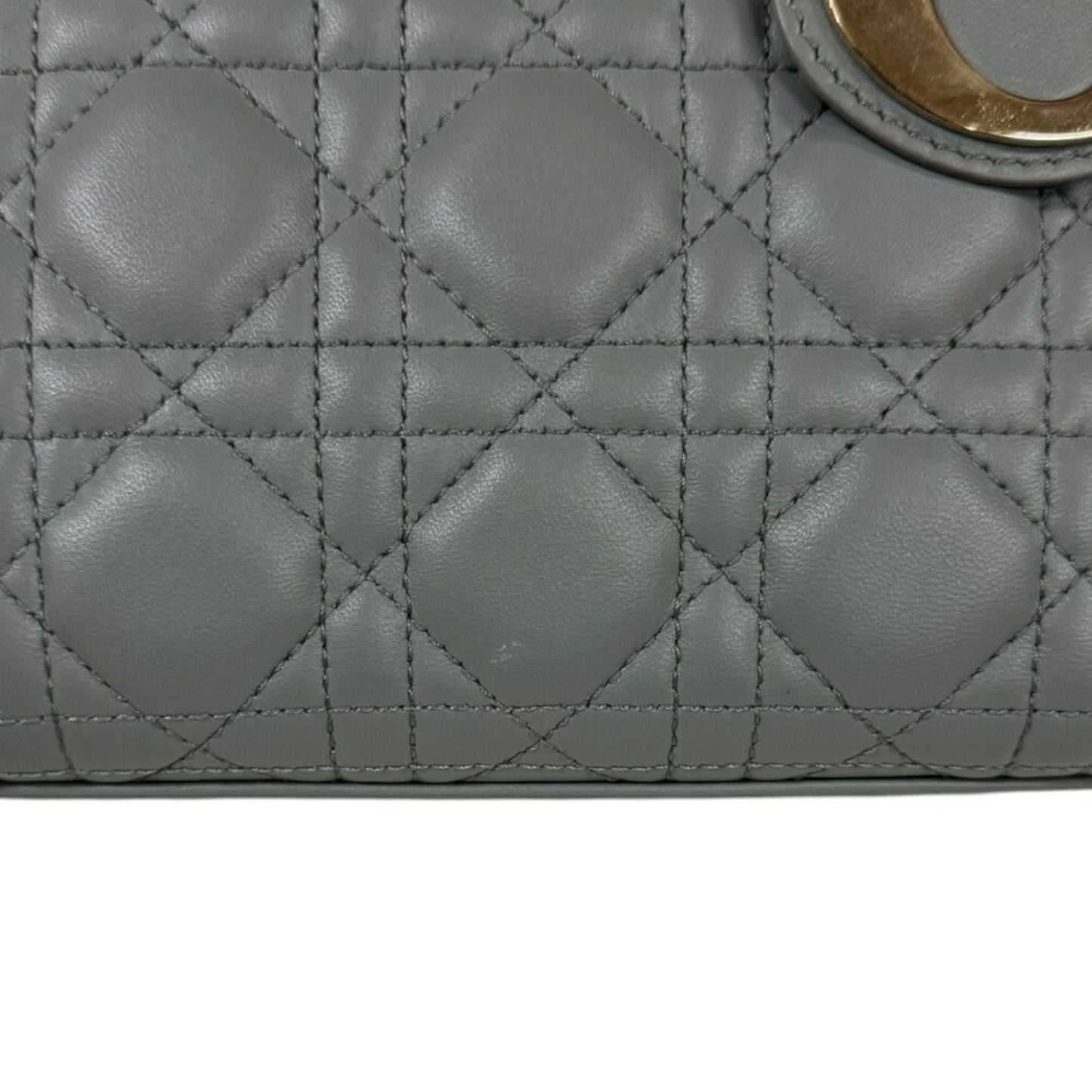 Dior Gray Leather Lady Dior