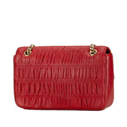 Prada Red Leather Galet Arrière