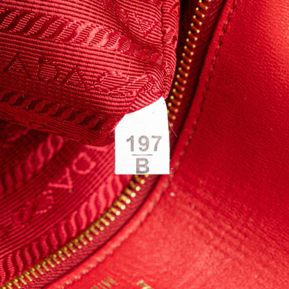 Prada Red Leather Galet Arrière