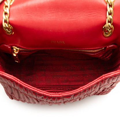 Prada Red Leather Galet Arrière