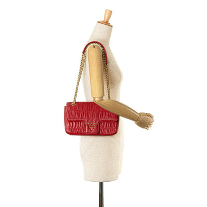 Prada Red Leather Galet Arrière