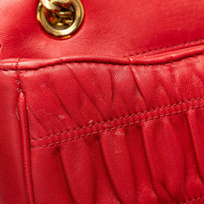 Prada Red Leather Galet Arrière
