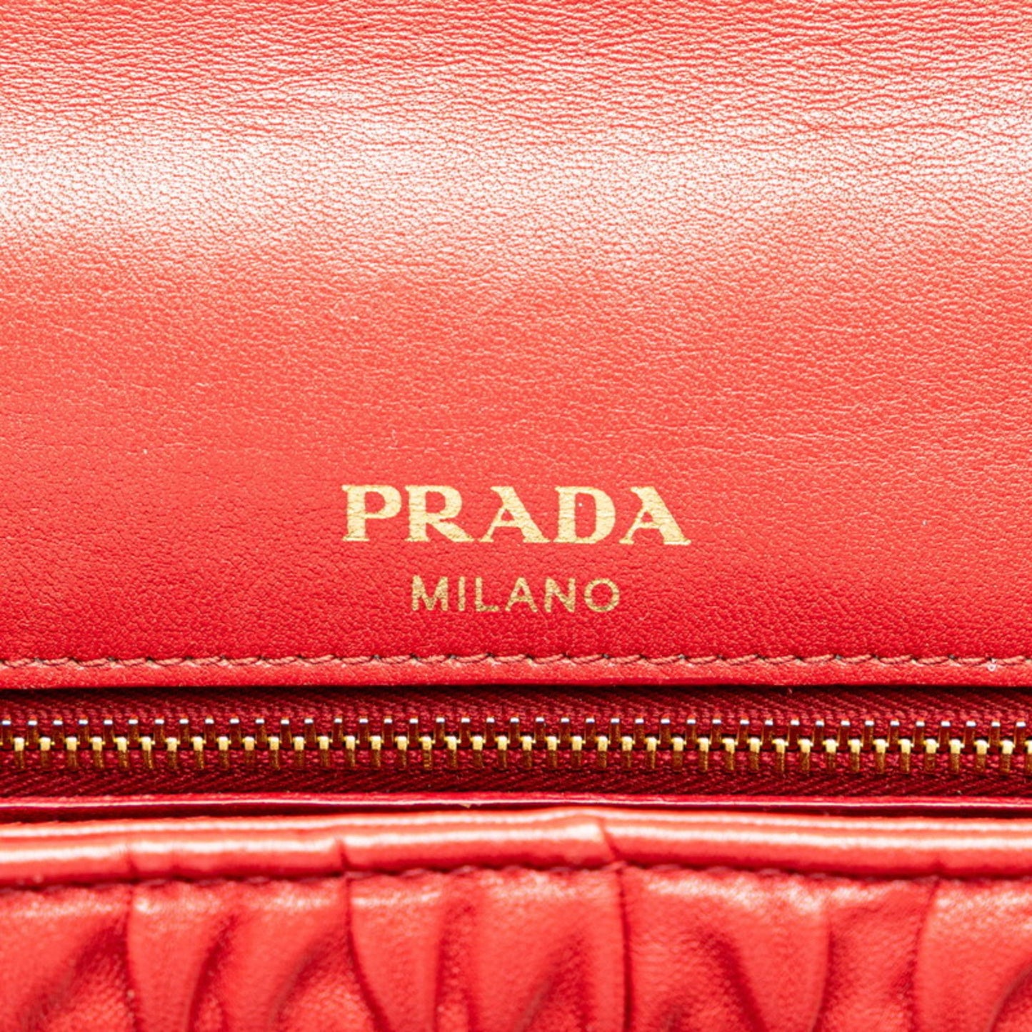 Prada Red Leather Galet Arrière