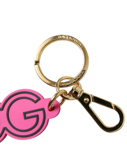 Dolce & Gabbana Chic Gold And Pink Keychain Elegance