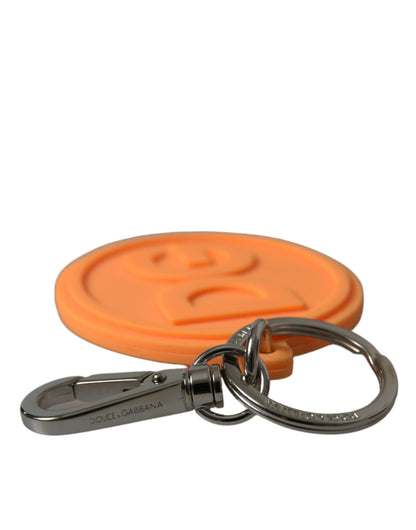 Dolce & Gabbana Elegant Orange Charm Keyring With Silver Detail