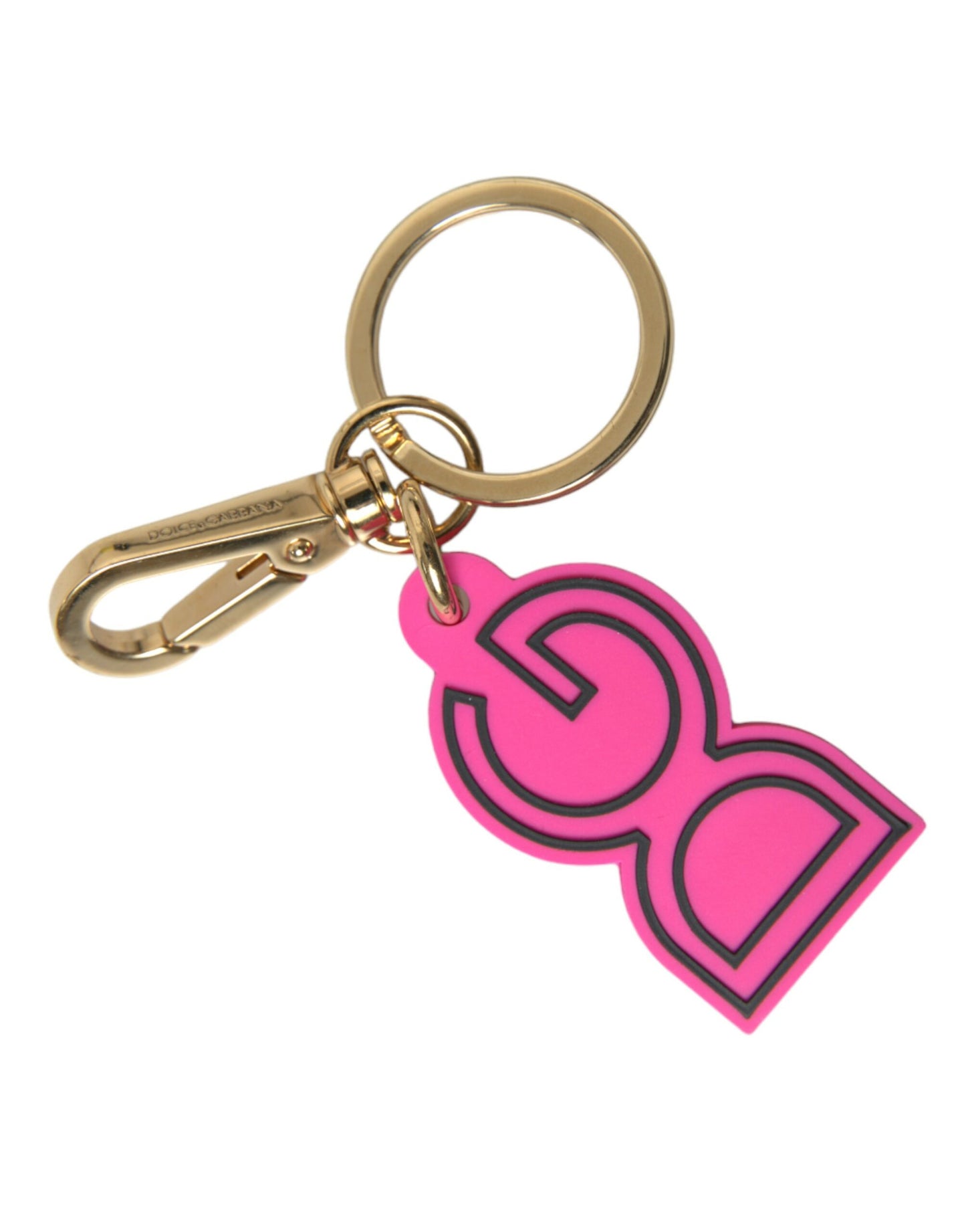 Dolce & Gabbana Chic Gold And Pink Logo Keychain