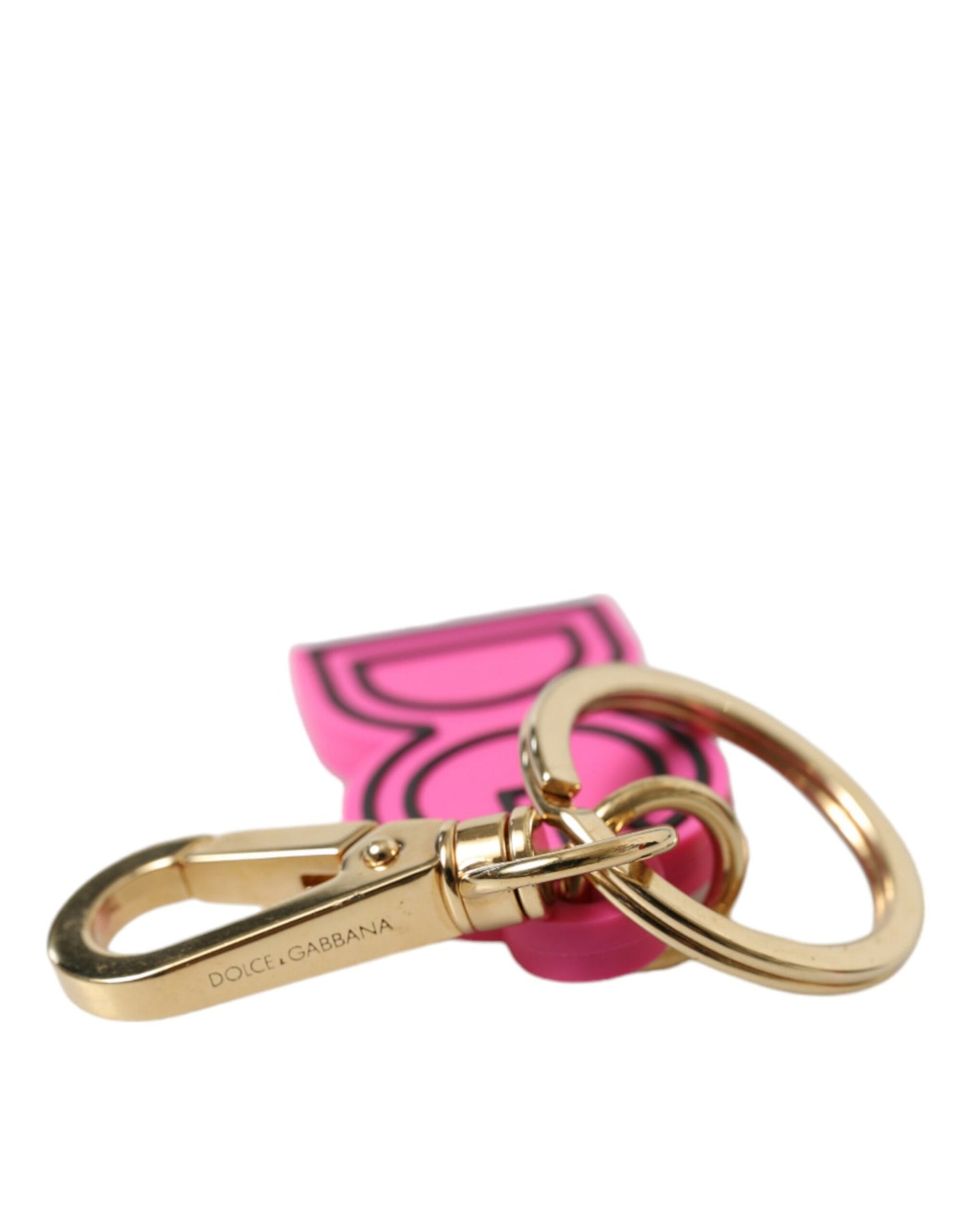 Dolce & Gabbana Chic Gold And Pink Logo Keychain