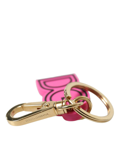 Dolce & Gabbana Chic Gold And Pink Logo Keychain