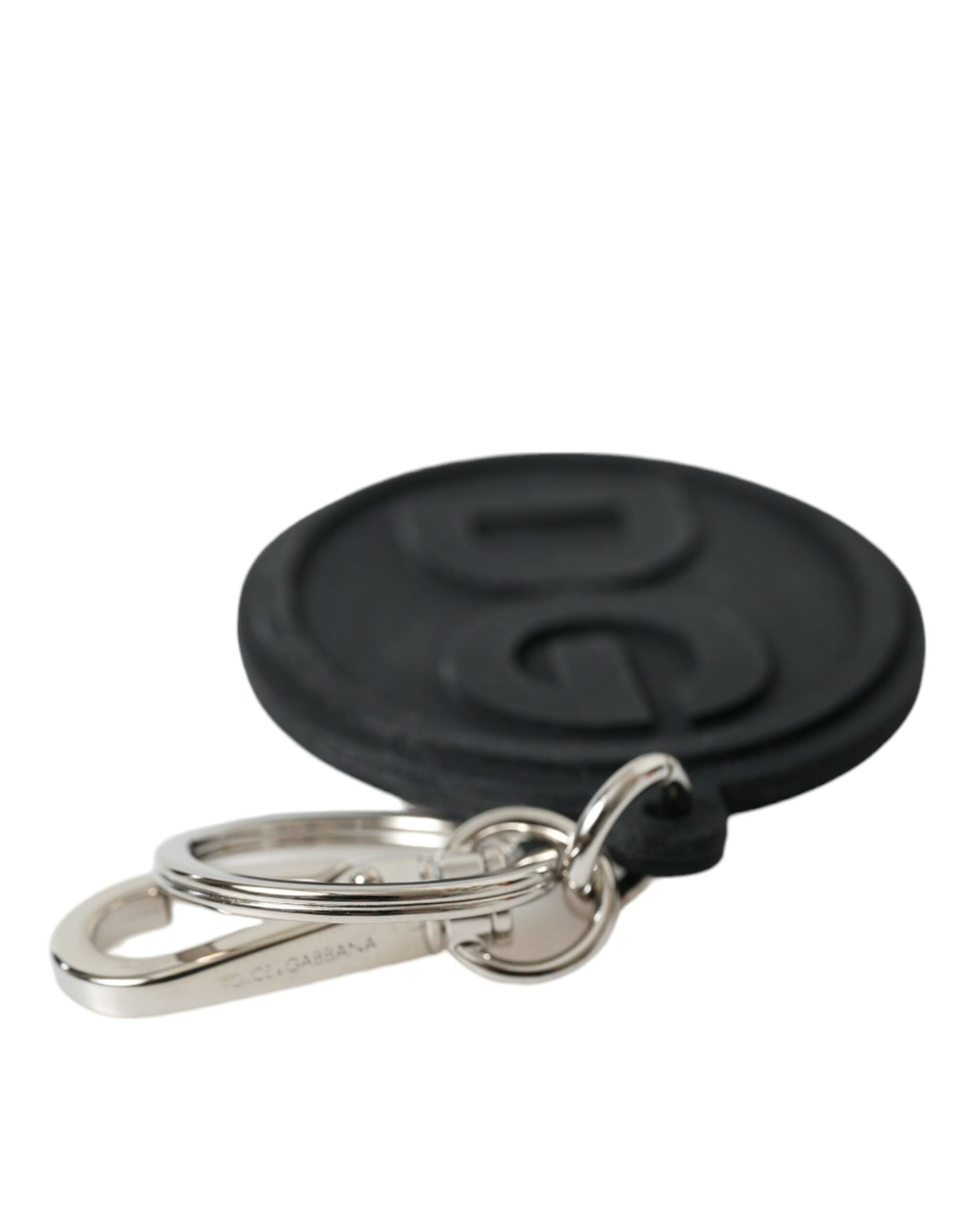 Dolce & Gabbana Chic Black And Silver Logo Keychain