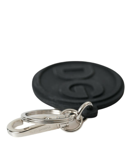 Dolce & Gabbana Chic Black And Silver Logo Keychain