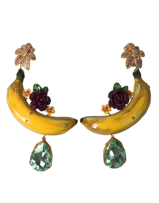 Dolce & Gabbana Chic Clip-On Banana Dangle Earrings