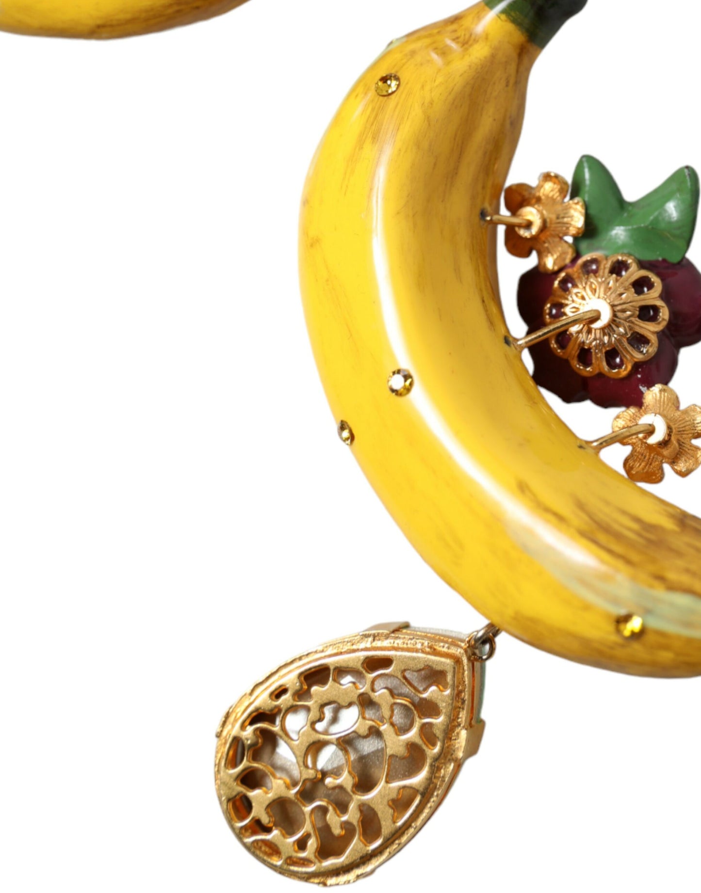 Dolce & Gabbana Chic Clip-On Banana Dangle Earrings