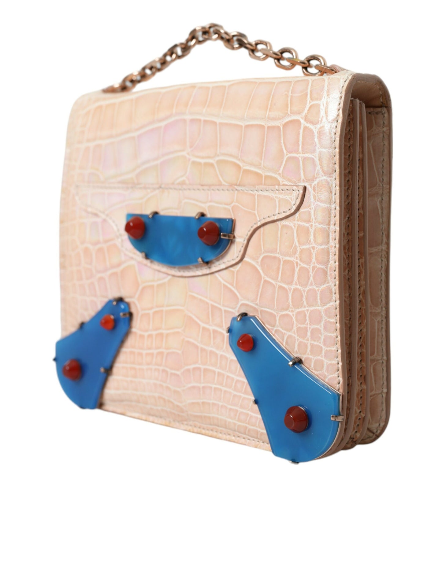 Balenciaga Elegant Mini Chain Beige Clutch For Evening Elegance