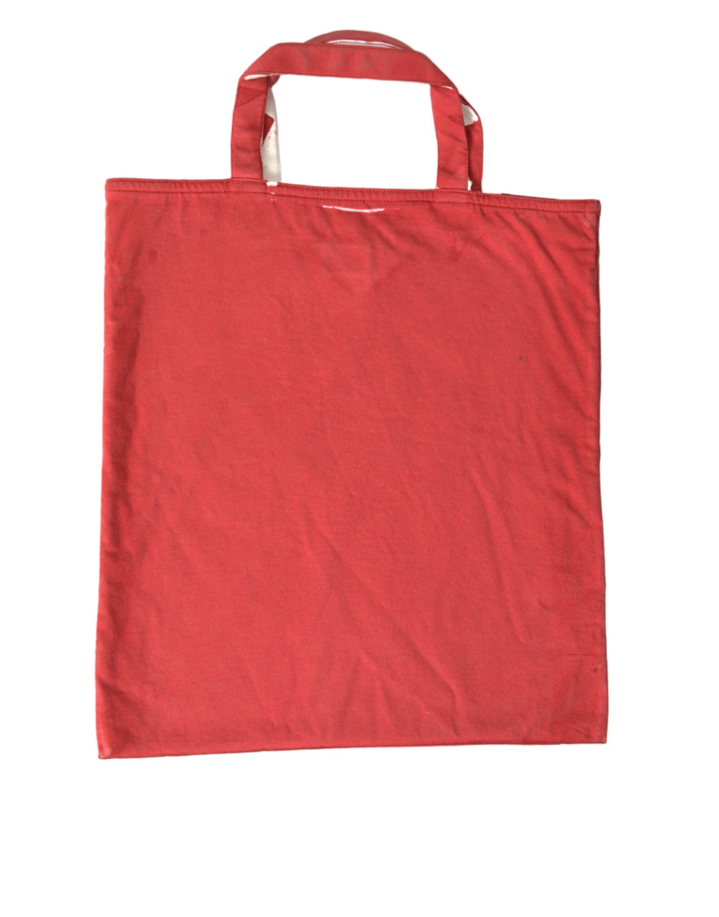 Prada Chic Red And White Fabric Tote Bag