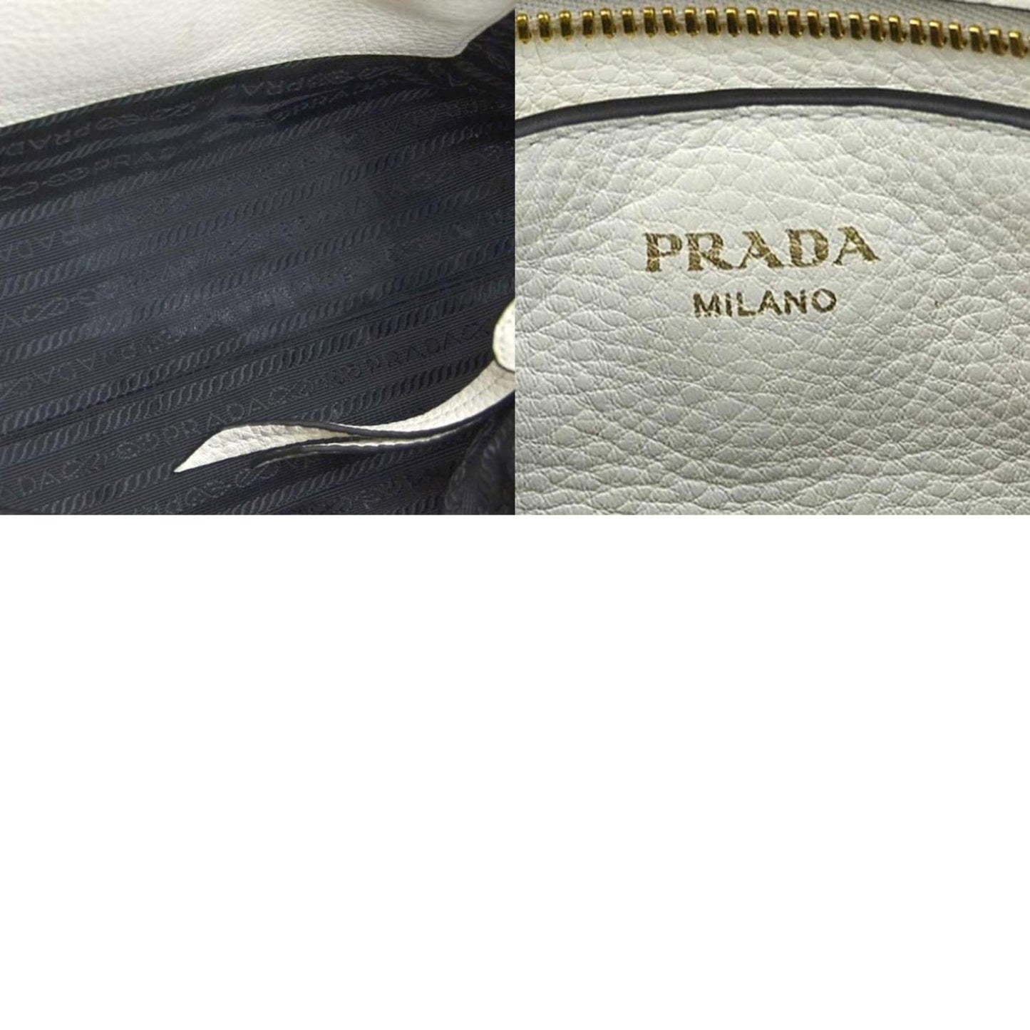 Prada White Leather Saffiano