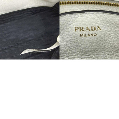 Prada White Leather Saffiano