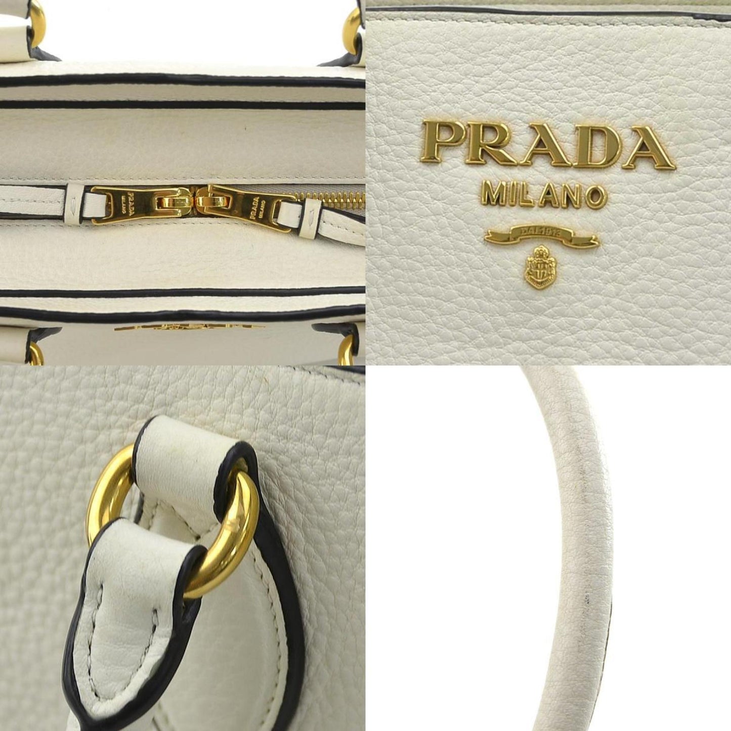 Prada White Leather Saffiano