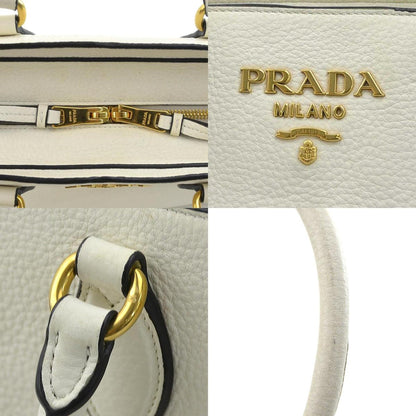 Prada White Leather Saffiano
