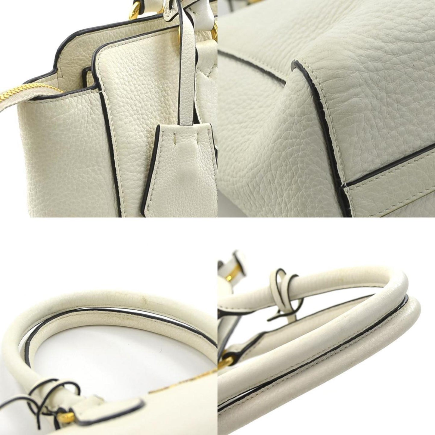 Prada White Leather Saffiano
