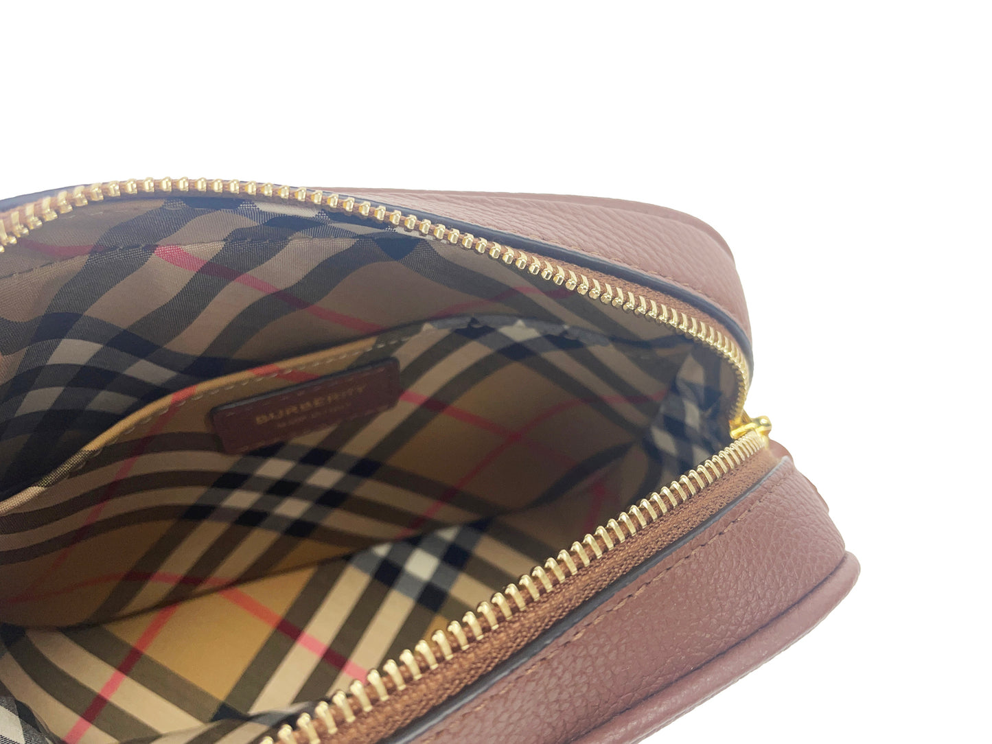 Burberry Small Leather Tan Camera Crossbody Tb Logo Bag