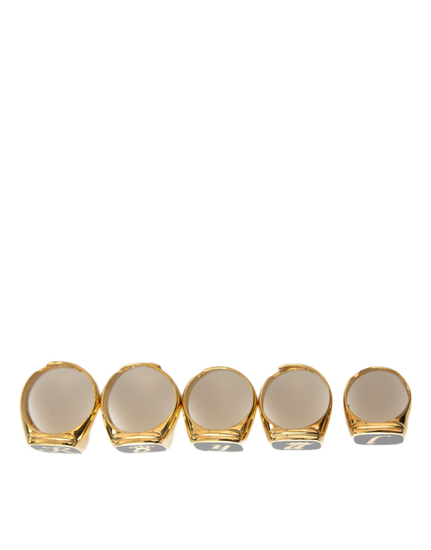 Dolce & Gabbana Gold Brass Royal Enamel Set Of 5 Ring