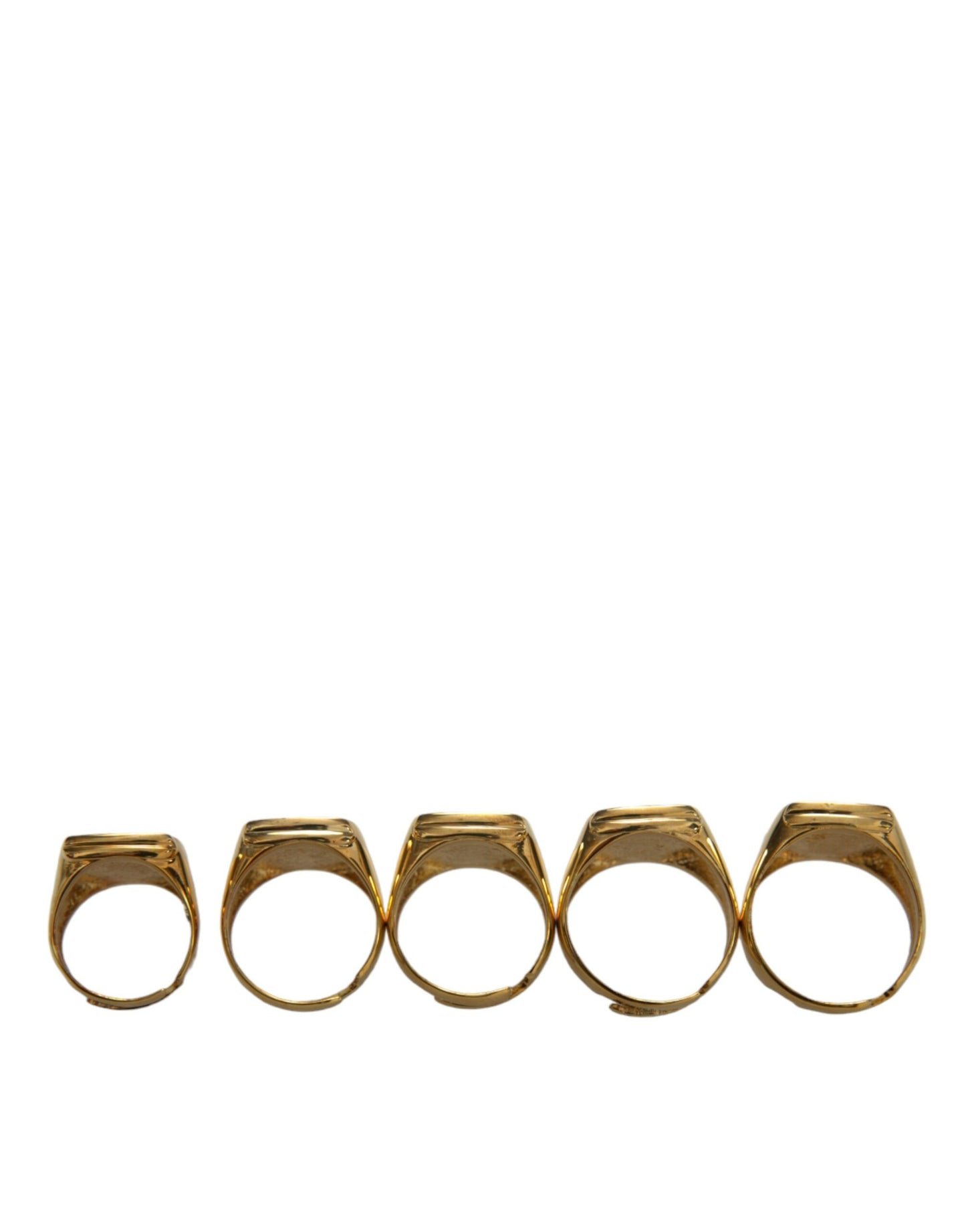 Dolce & Gabbana Gold Brass Royal Enamel Set Of 5 Ring