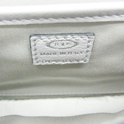 Tod's Gray Leather Double T