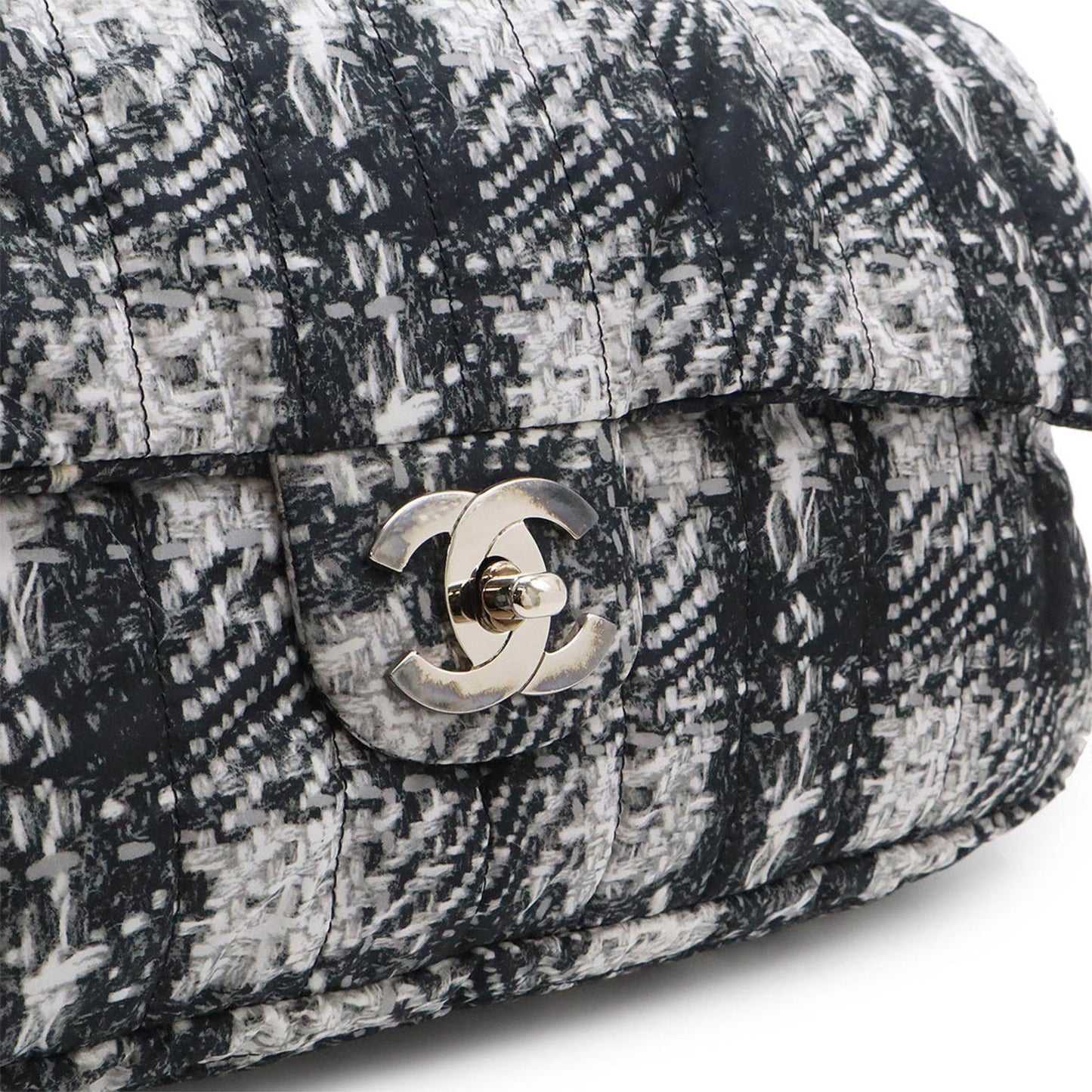 Chanel Gray Tweed Single Flap