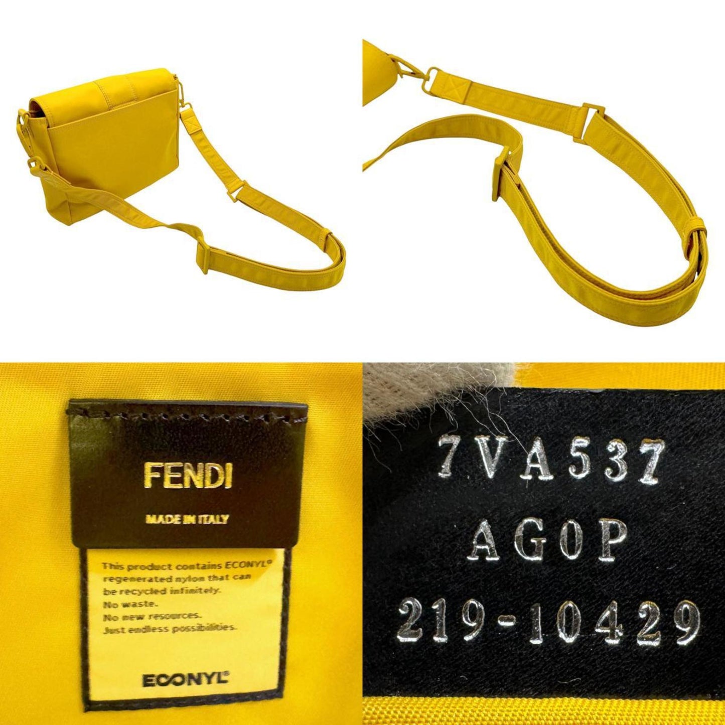 Fendi Yellow Synthetic Baguette