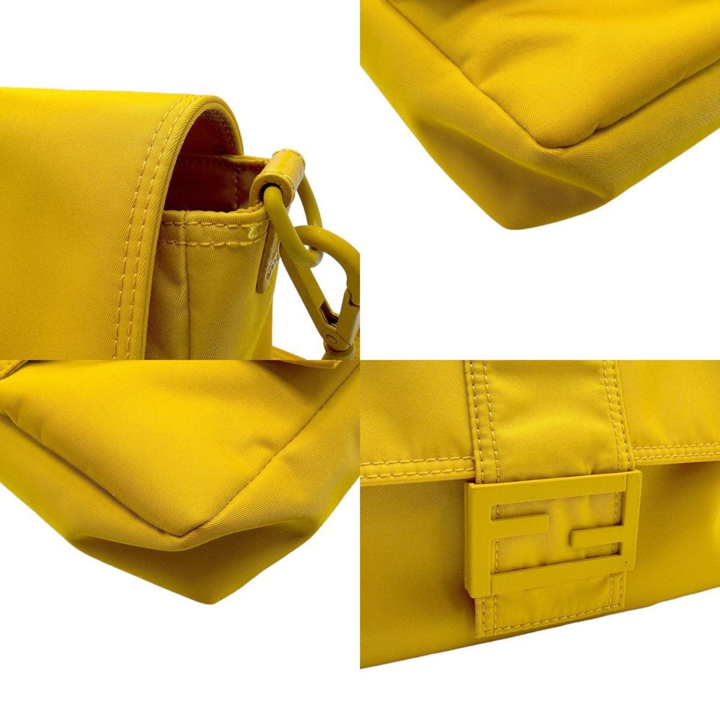 Fendi Yellow Synthetic Baguette