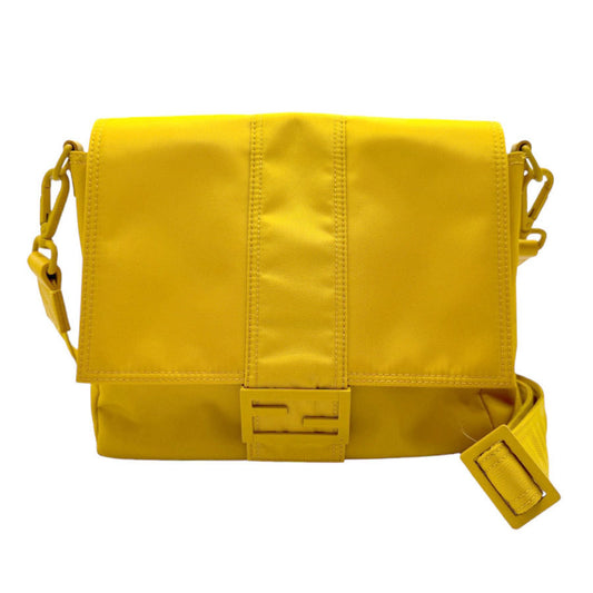 Fendi Yellow Synthetic Baguette