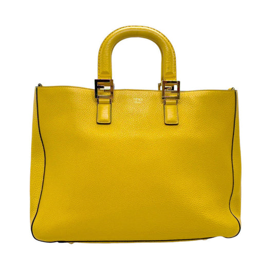 Fendi Yellow Leather Gloria