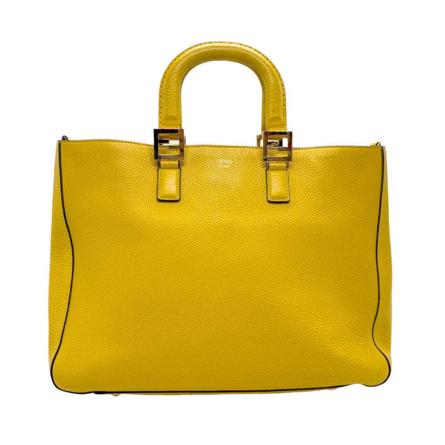 Fendi Yellow Leather Gloria